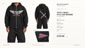 Wing Cross Full-Zip Hoodie — Black — Black / Ivory / Pink