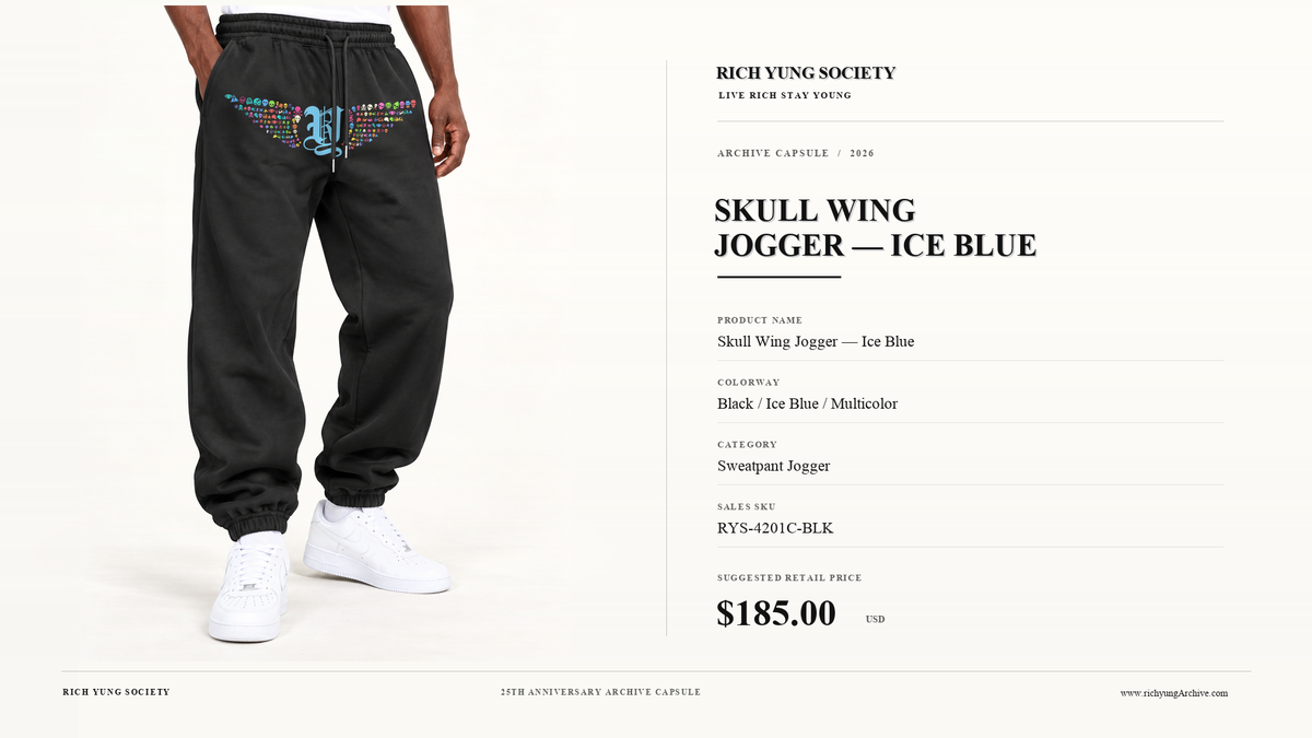 Skull Wing Jogger — Ice Blue — Black / Ice Blue / Multicolor